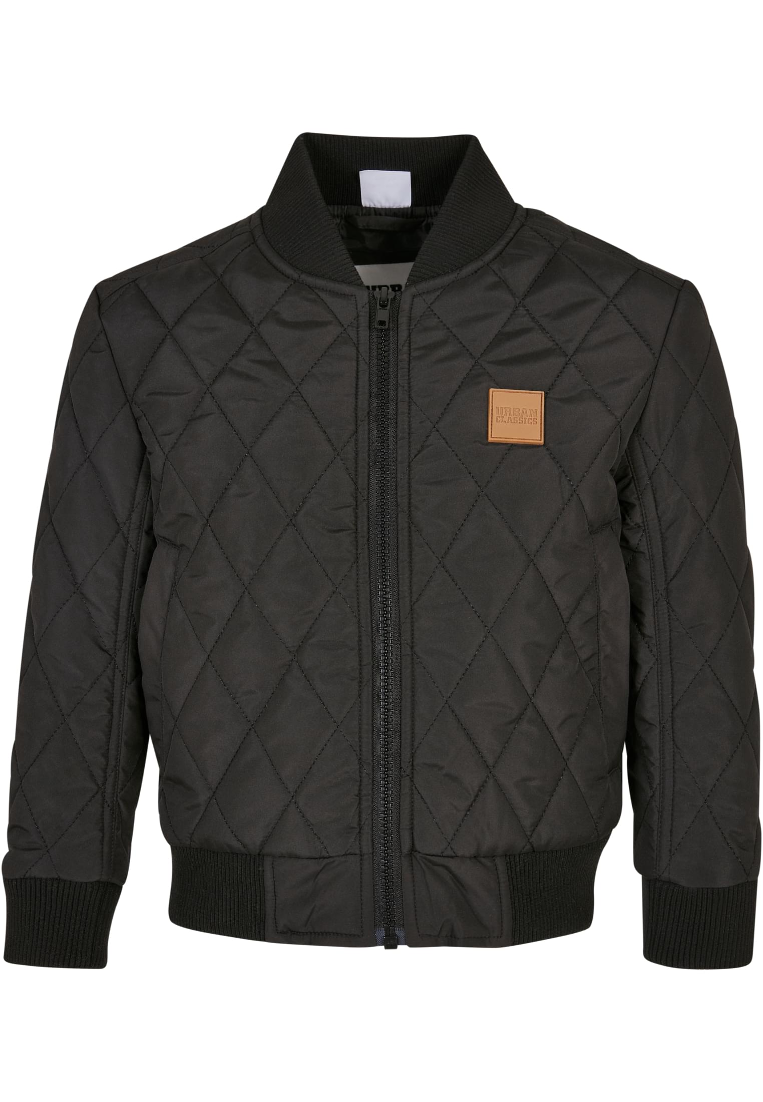 Boys Diamond Quilt Nylon Jacket | black