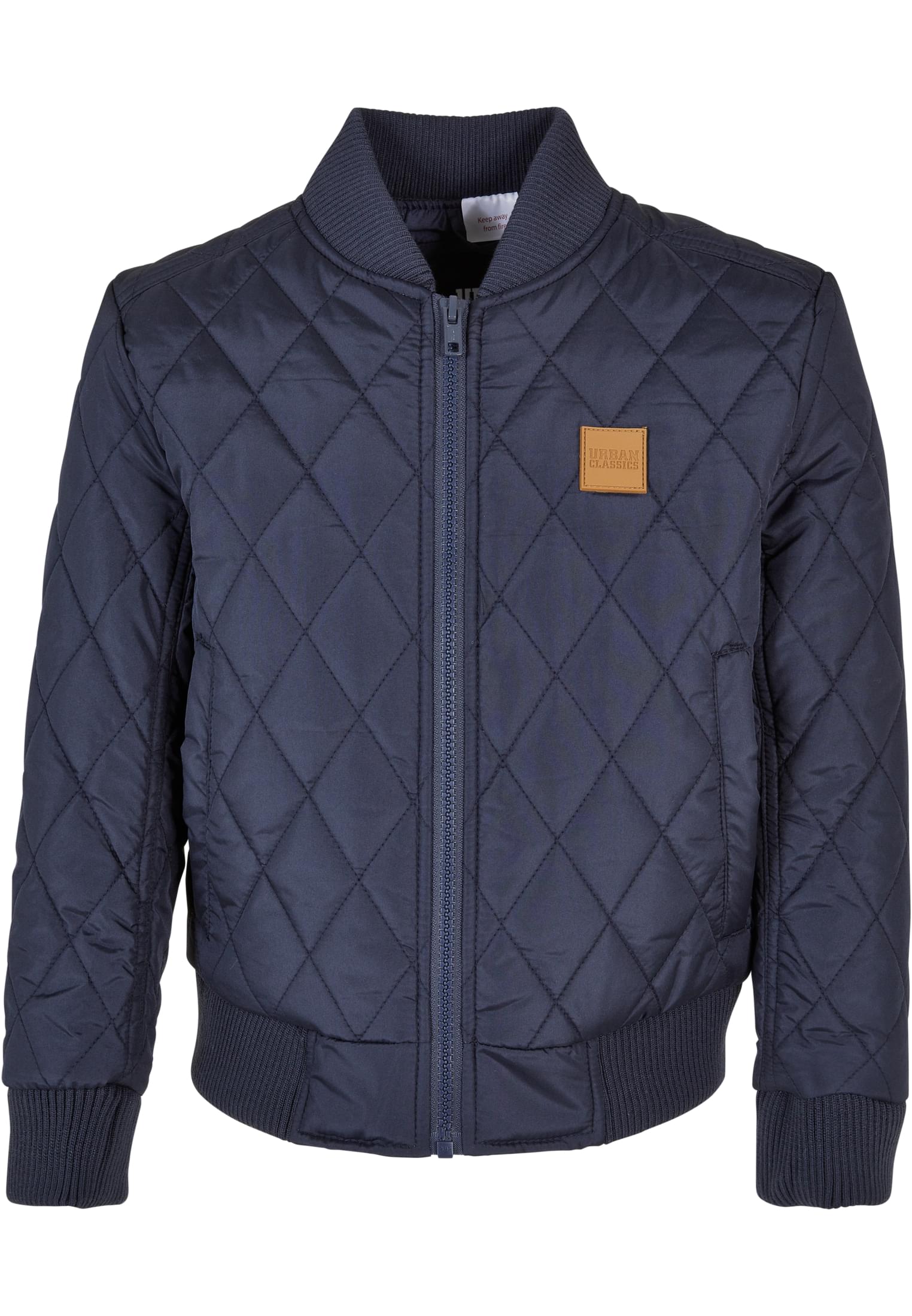 Boys Diamond Quilt Nylon Jacket | navy