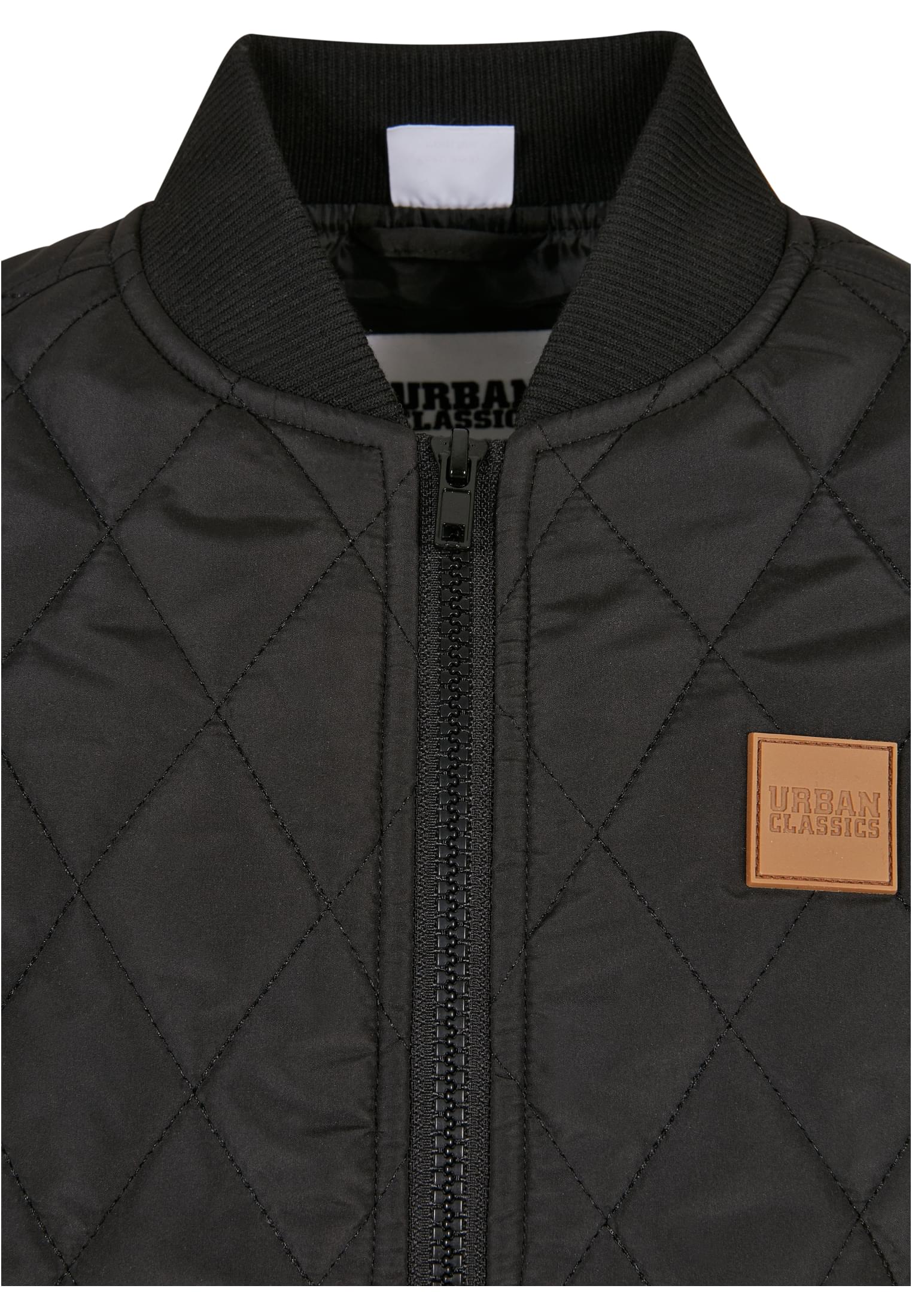 Boys Diamond Quilt Nylon Jacket | black