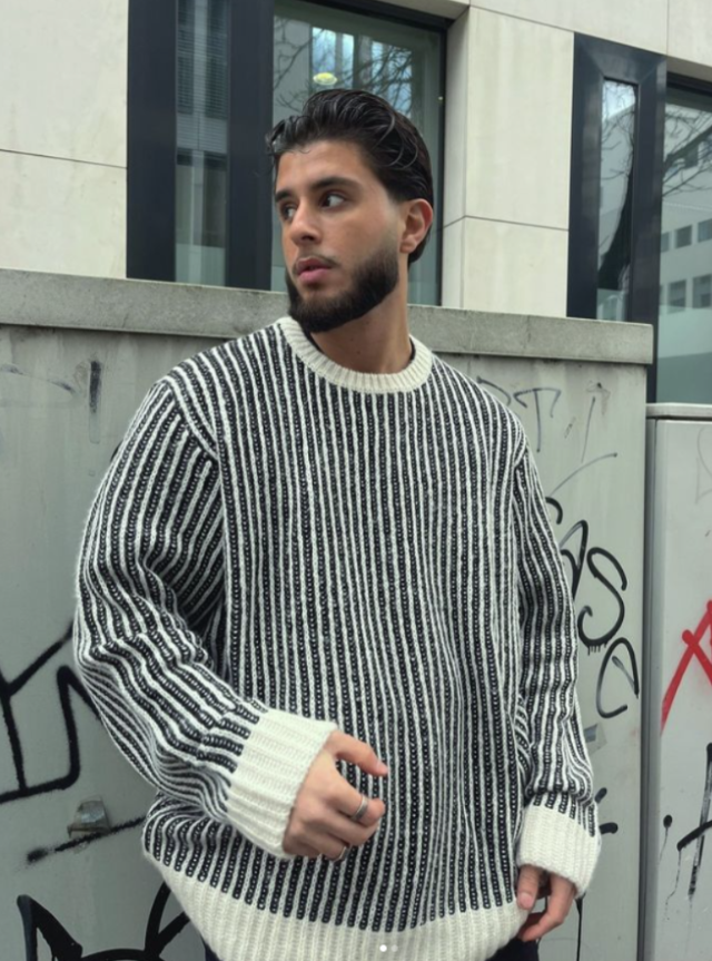 Heavy Oversized Hoodie black white